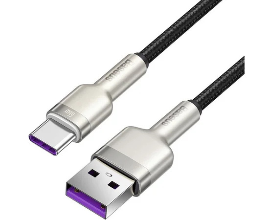 Дата кабель Baseus Cafule Metal Data USB to Type-C 66W (2m) (CAKF0002) Black