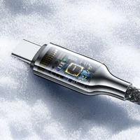 Дата кабель Usams US-SJ750 With Colorful Light TC Ser. Type-C to Type-C 100W (1.2m) Tarnish