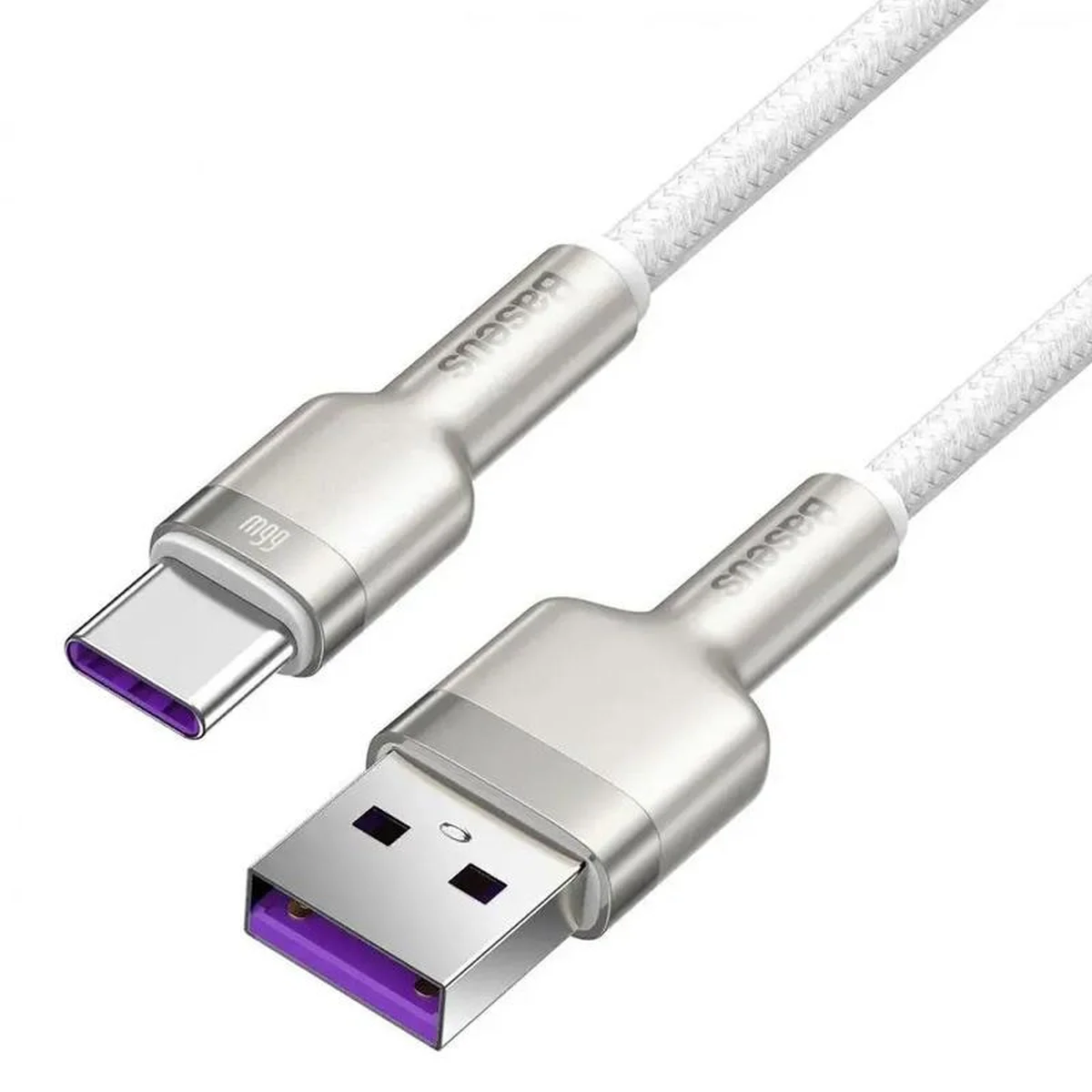 Дата кабель Baseus Cafule Metal Data USB Type-C 66W (2m) (CAKF0002) White