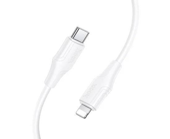 Дата кабель Hoco X124 Bien silicone Type-C to Lightning 27W (1m) White