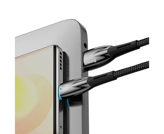 Дата кабель Baseus Glimmer Series Fast Charging Data Cable USB to Type-C 100W 2m (CADH00050) Black
