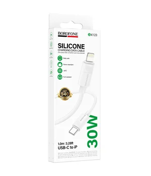 Дата кабель Borofone BX123 Leya Type-C to Lightning 30W (1m) White