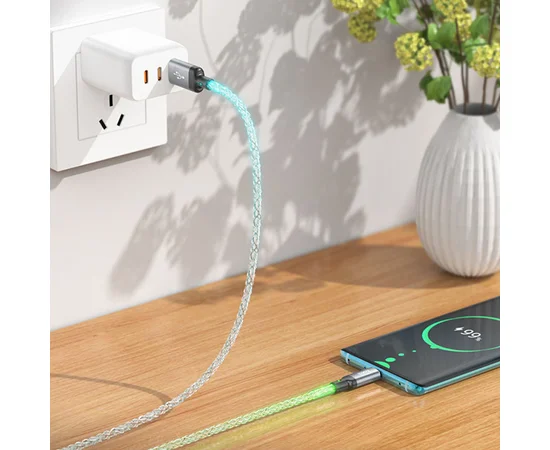 Дата кабель Hoco U112 Shine 2.4A USB to Type-C (1m) Gray