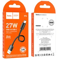 Дата кабель Hoco X96 Hyper USB для Type-C 27W (0.25m) Black