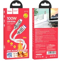 Дата кабель Hoco U113 Solid 100W USB to Type-C (1m) Silver