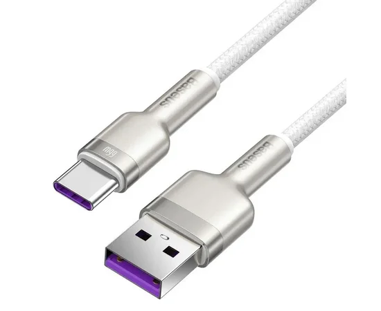 Дата кабель Baseus Cafule Metal Data USB to Type-C 66W (1m) (CAKF00010) White