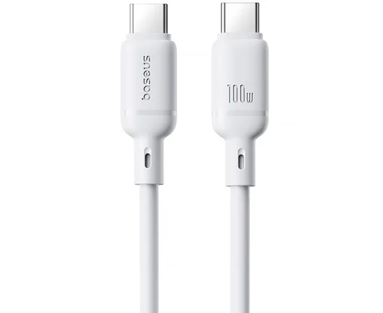 Дата кабель Baseus Silky Series OS Fast Charging Type-C to Type-C 100W (1m) (P10377704) Moon White