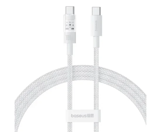 Дата кабель Baseus Gem Fast Charging Type-C to Type-C 100W (1m) (P10373000111) Moon White