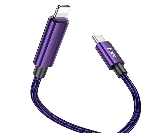 Дата кабель Hoco U125 Benefit 27W Type-C to Lightning (1.2m) Purple