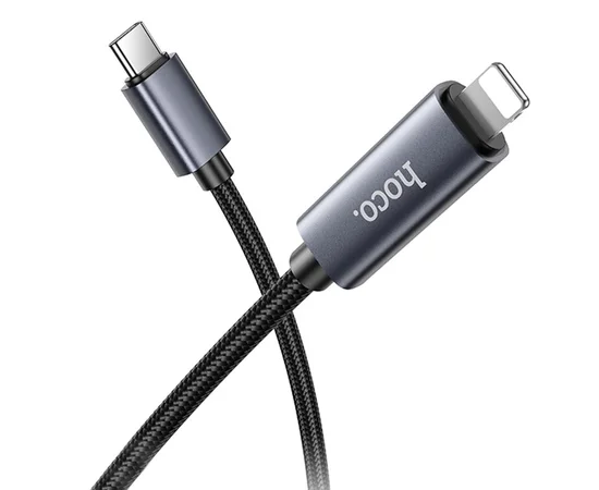 Дата кабель Hoco X112 Favor with display Type-C to Lightning 27W (1m) Black