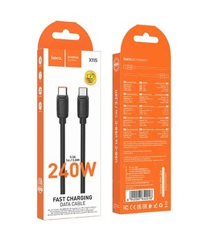 Дата кабель Hoco X115 Surpass Type-C to Type-C 240W (1m) Black