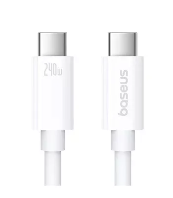 Дата кабель Baseus Superior Series 2 USB4 Full-Function Type-C to Type-C 240W (1m) (P10365200211) Moon White