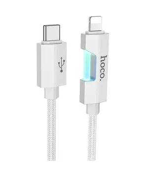 Дата кабель Hoco U123 Regent colorful 27W Type-C to Lightning (1.2m) Gray