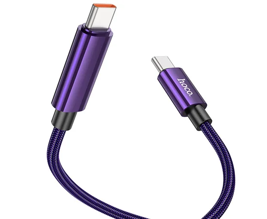 Дата кабель Hoco U125 Benefit 100W Type-C to Type-C (1.2m) Purple