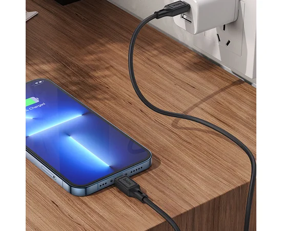 Дата кабель Hoco X90 Cool silicone Type-C to Lightning 20W (1m) Black
