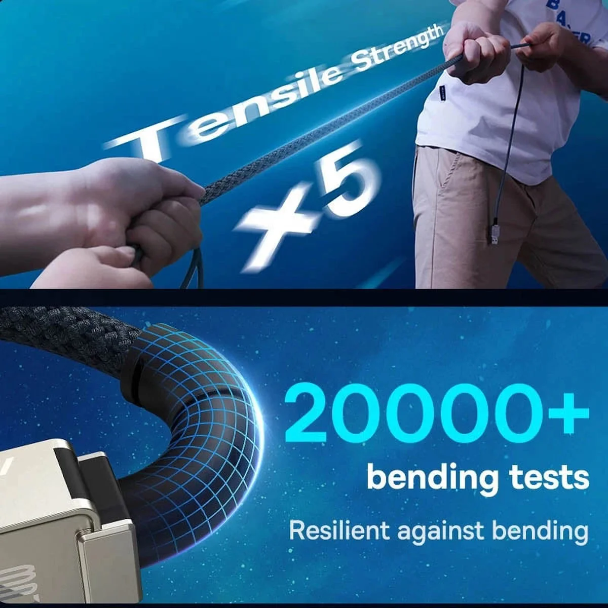 Дата кабель Baseus Unbreakable Series Fast Charging Type-C to Lightning 20W 1m (P10355803111-0) Cluster Black