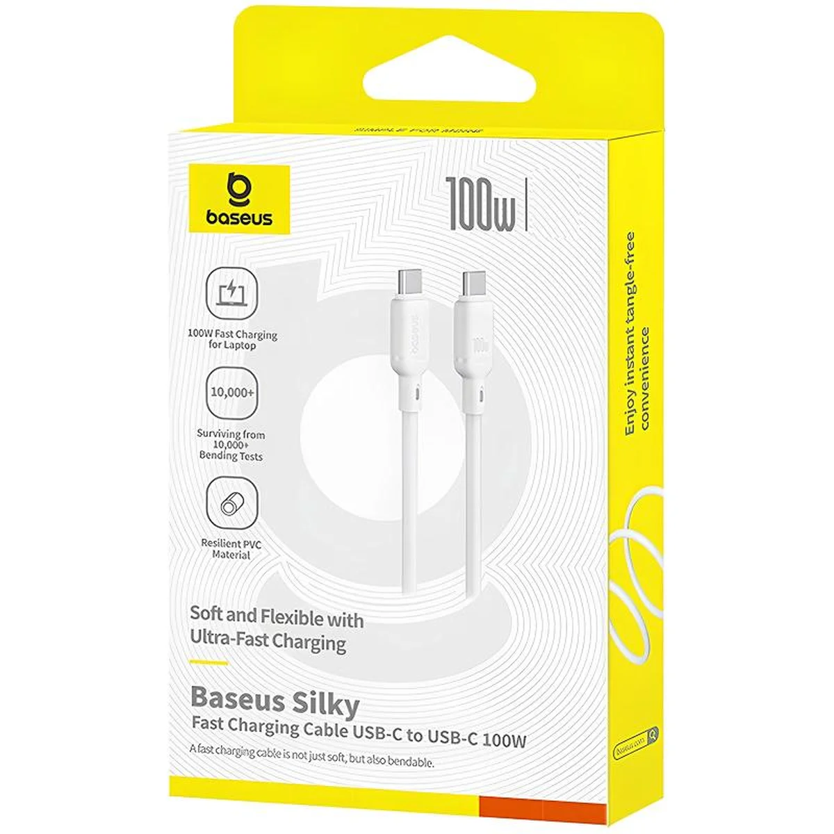 Дата кабель Baseus Silky Series OS Fast Charging Type-C to Type-C 100W (2m) (P10377704) Moon White