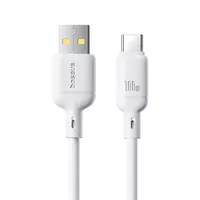 Дата кабель Baseus Silky Series OS Fast Charging USB Type-C 100W (1m) (P10377703) Moon White