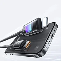 Дата кабель Usams US-SJ749 With Colorful Light TC Ser. Type-C to Lightning 30W (1.2m) Tarnish