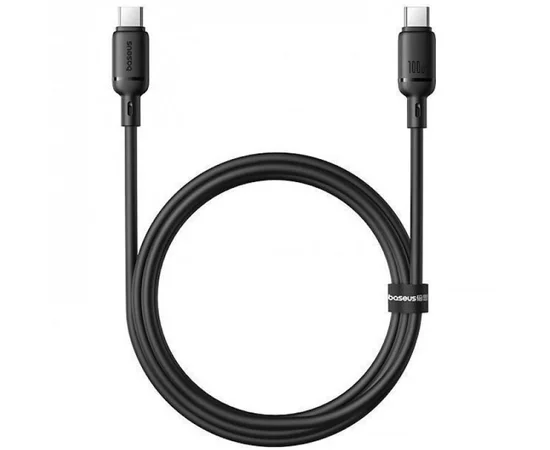 Дата кабель Baseus Silky Series OS Fast Charging Type-C to Type-C 100W (2m) (P10377704) Cluster Black