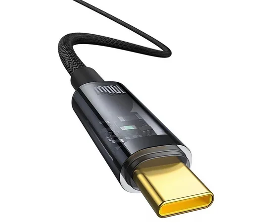 Дата кабель Baseus Explorer with Auto Shutdown Type-C to Type-C 100W (1m) (P103197031) Cluster Black