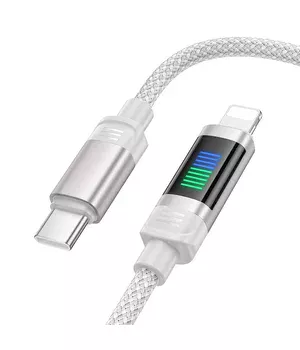 Дата кабель Hoco U126 Lantern 27W Type-C to Lightning (1.2m) Gray