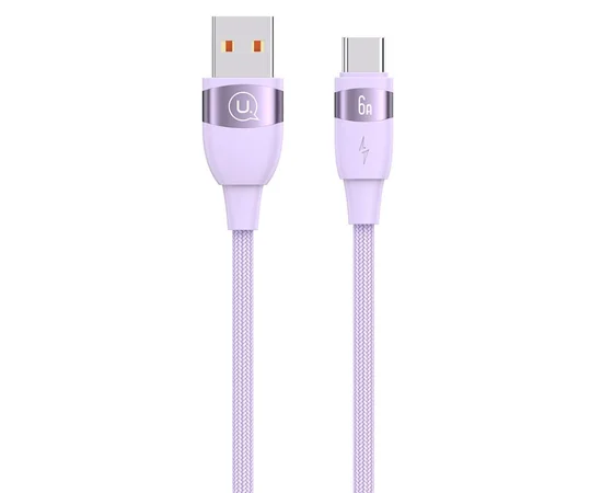 Дата кабель Usams US-SJ631 U85 USB to Type-C 6A (2m) Purple