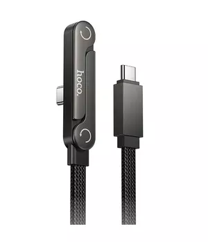 Дата кабель Hoco U150 Exquisite side-plug and stand Type-C to Type-C 60W (1.2m) Black