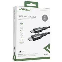 Дата кабель Acefast C1-03 Type-C to Type-C 60W (1.2m) Black