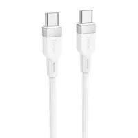 Дата кабель Hoco X109 Energy silicone Type-C to Type-C 60W (1m) White