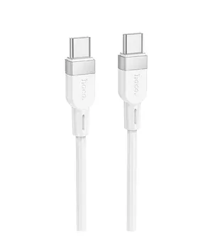 Дата кабель Hoco X109 Energy silicone Type-C to Type-C 60W (1m) White