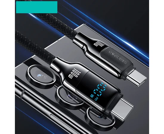 Дата кабель Usams US-SJ742 Digital Display HX Ser. Type-C to Type-C 100W (1.2m) Tarnish