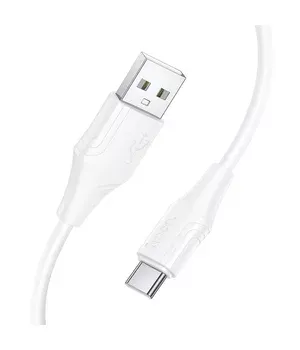 Дата кабель Hoco X124 Bien silicone USB to Type-C 3A (1m) White Дата кабель Hoco X124 Bien silicone USB to Type-C 3A (1m) White