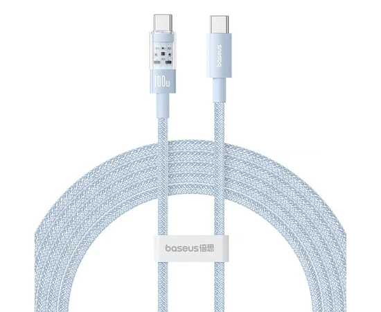 Дата кабель Baseus Gem Fast Charging Type-C to Type-C 100W (1m) (P10373000111) Galaxy Blue