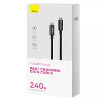 Дата кабель Baseus Tungsten Gold Type-C to Type-C Cable 240W (3m) (CAWJ040020) Black