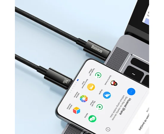 Дата кабель Baseus Tungsten Gold Type-C to Type-C Cable 240W (3m) (CAWJ040020) Black