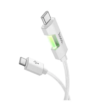Дата кабель Hoco U123 Regent colorful 60W Type-C to Type-C (1.2m) Gray