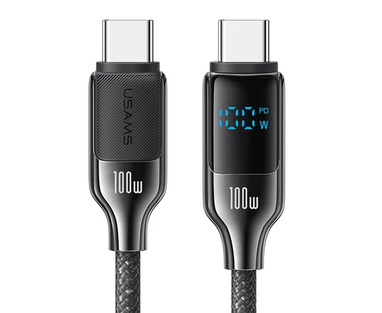 Дата кабель Usams US-SJ742 Digital Display HX Ser. Type-C to Type-C 100W (1.2m) Tarnish