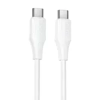 Дата кабель Hoco X124 Bien silicone Type-C to Type-C 60W (1m) White
