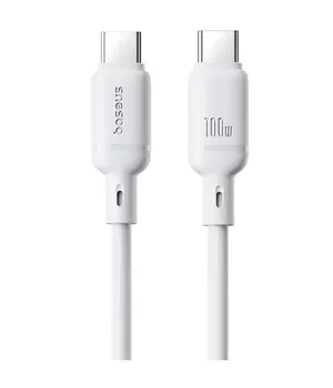 Дата кабель Baseus Silky Series OS Fast Charging Type-C to Type-C 100W (2m) (P10377704) Moon White