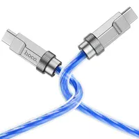 Дата кабель Hoco U113 Solid 100W Type-C to Type-C (1m) Blue