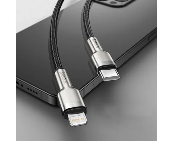 Дата кабель Baseus Cafule Series Metal Type-C to Lightning PD 20W (0.25m) (CATLJK-0) Black