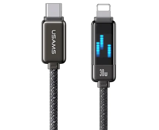 Дата кабель Usams US-SJ743 Meteor Ser. Type-C to Lightning 30W (1.2m) Tarnish