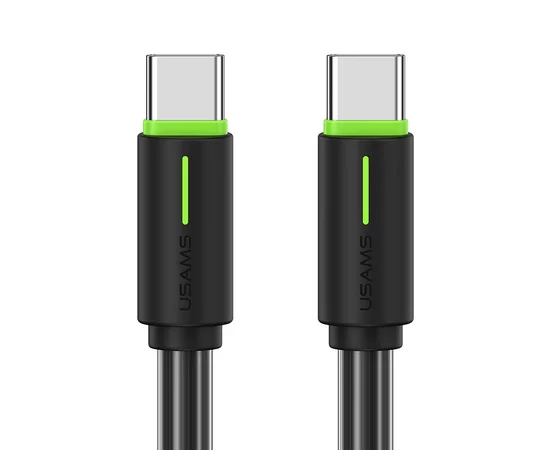 Дата кабель Usams US-SJ734 Bicolor Charging YR Ser. Type-C to Type-C 60W (1m) Black
