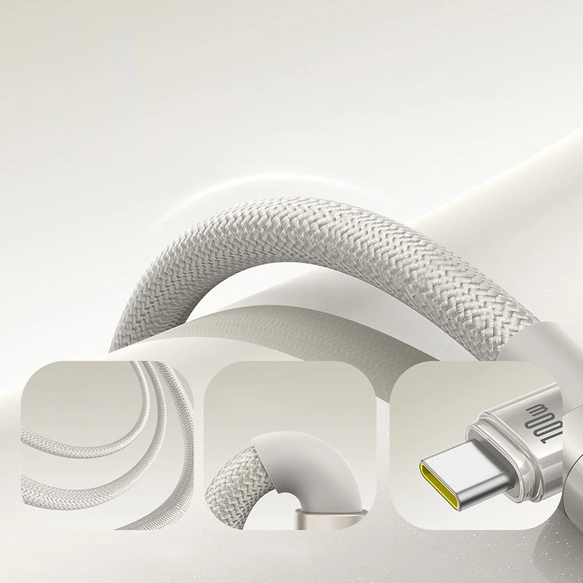 Дата кабель Baseus Titanium Alloy Fast Charging USB to Type-C 100W (1m) (P10378102) Galaxy Titanium Gold