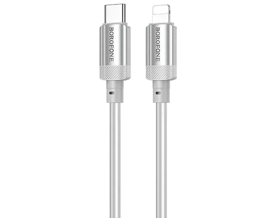 Дата кабель Borofone BX108 Start silicone Type-C to Lightning 27W (1m) Gray