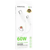 Дата кабель Borofone BX115 Lotto Type-C to Type-C 60W (1m) White