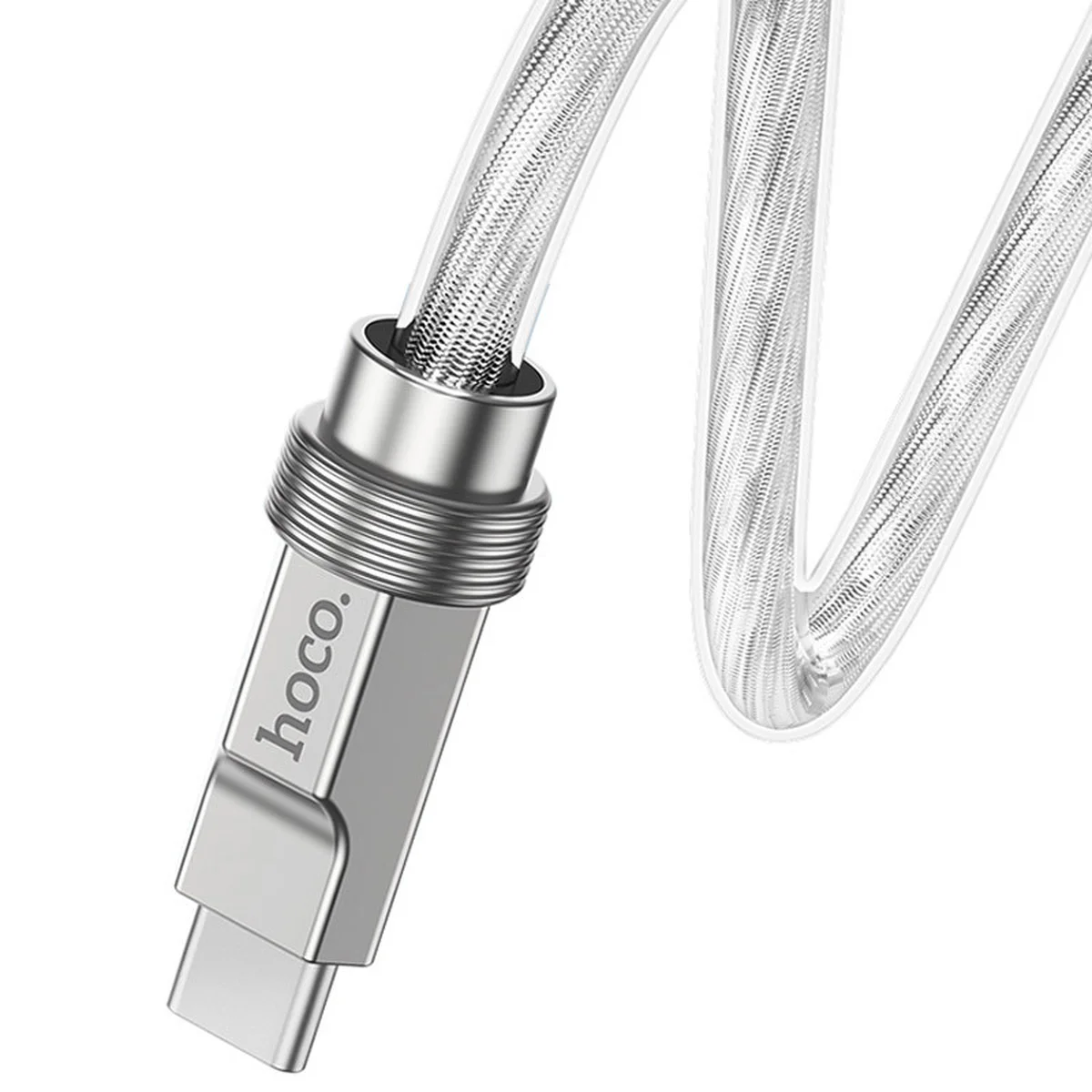 Дата кабель Hoco U113 Solid 100W USB для Type-C (1m) Silver