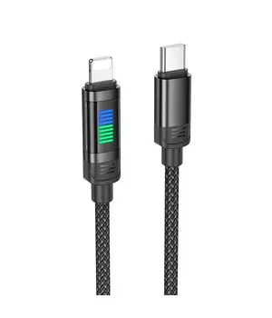 Дата кабель Hoco U126 Lantern 27W Type-C to Lightning (1.2m) Black