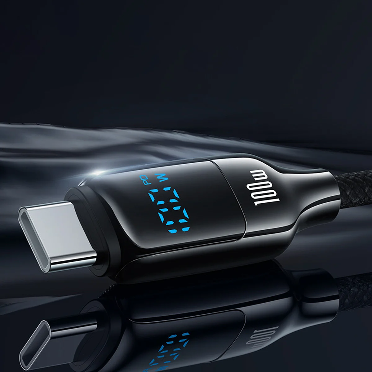 Дата кабель Usams US-SJ742 Digital Display HX Ser. Type-C to Type-C 100W (1.2m) Tarnish